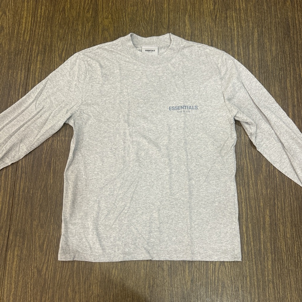 Essentials Light Gray Long Sleeve Men's Tee